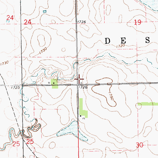 Topographic Map of School Number 4 (historical), SD