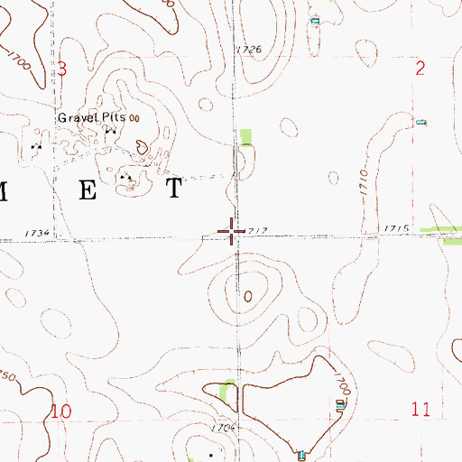 Topographic Map of School Number 6 (historical), SD