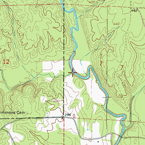 Topographic Map of Sandy Point Creek, AL