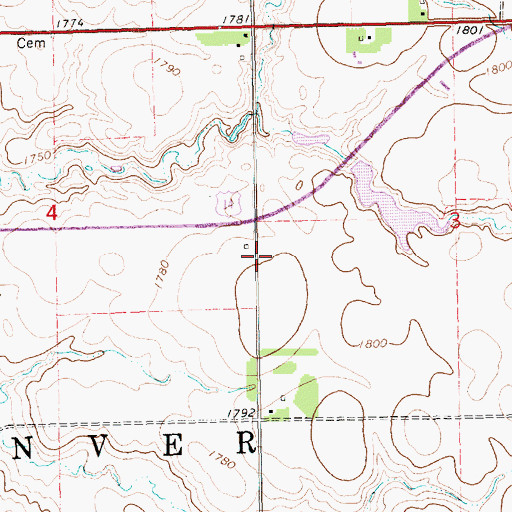 Topographic Map of School Number 42 (historical), SD