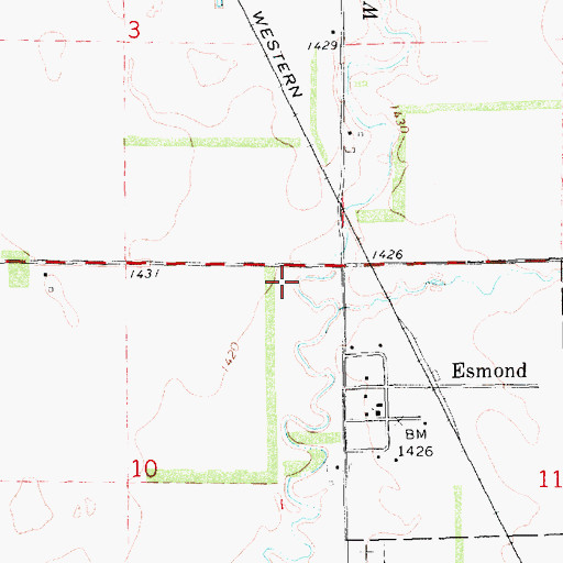 Topographic Map of Esmond Creamery (historical), SD