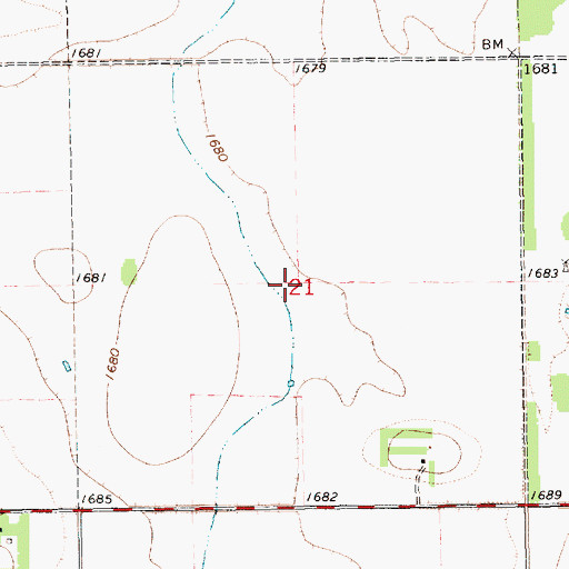 Topographic Map of Vermillion Flats, SD