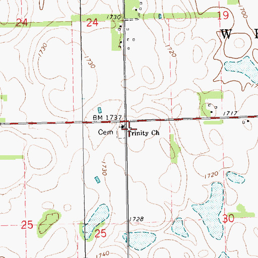 Topographic Map of School Number 4 (historical), SD