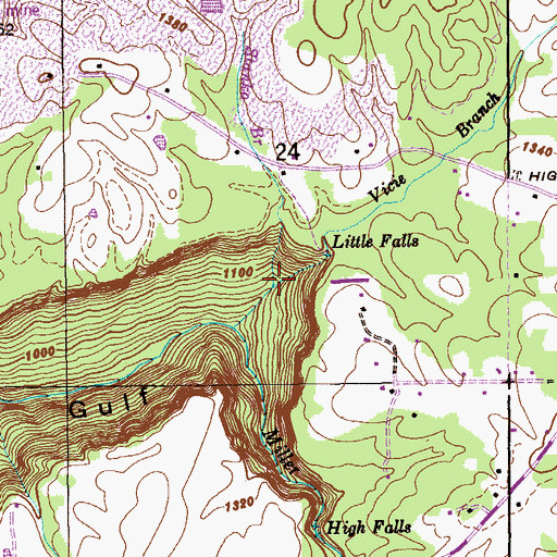 Topographic Map of Sanka Branch, AL