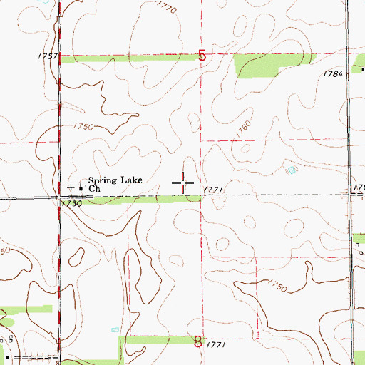 Topographic Map of School Number 8 (historical), SD