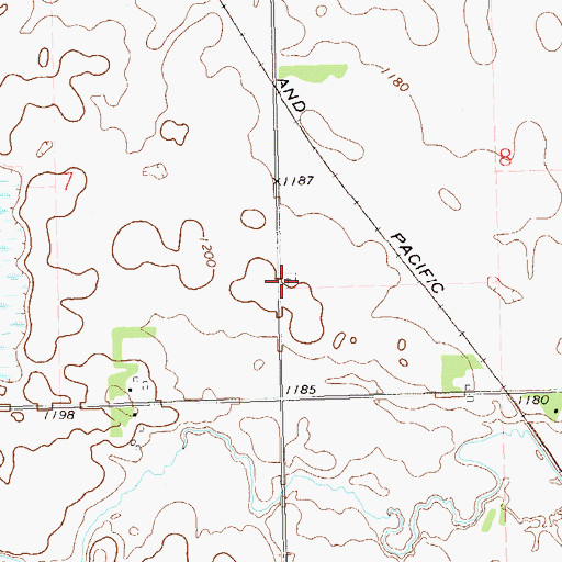 Topographic Map of Saint Mary's Catholic Cemetery, SD