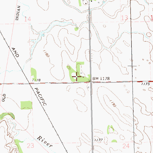 Topographic Map of Lee Township Hall, SD