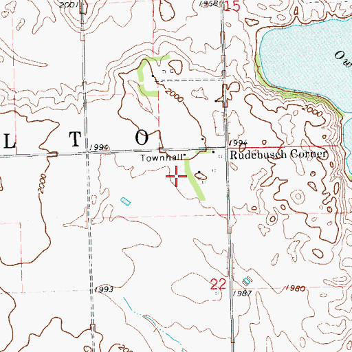 Topographic Map of Alto Township Hall, SD