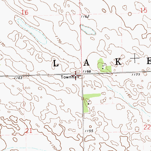 Topographic Map of Lake Township Hall, SD