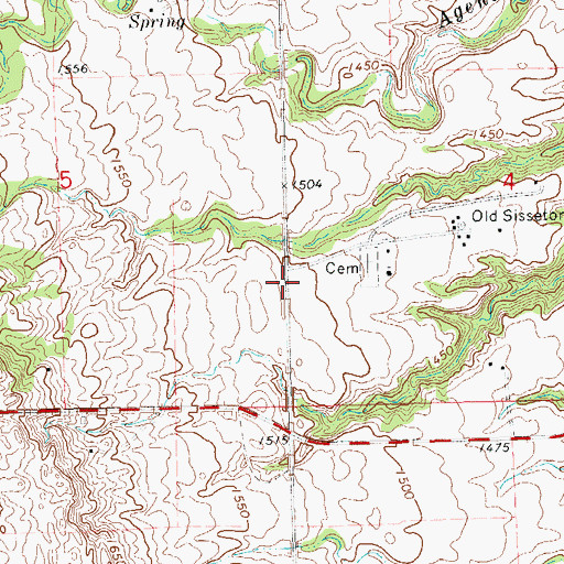 Topographic Map of Saint Marys Church, SD