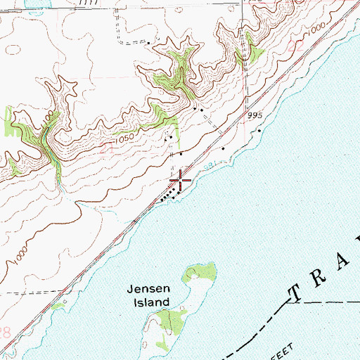 Topographic Map of Rock Island Resort, SD