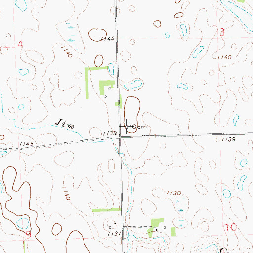 Topographic Map of North Concordia Cemetery, SD