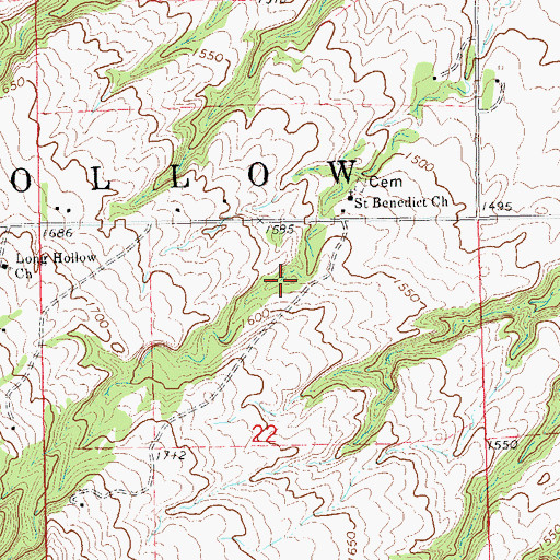 Topographic Map of Long Hollow Housing, SD