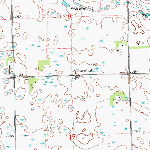 Topographic Map of Enterprise Township Hall, SD