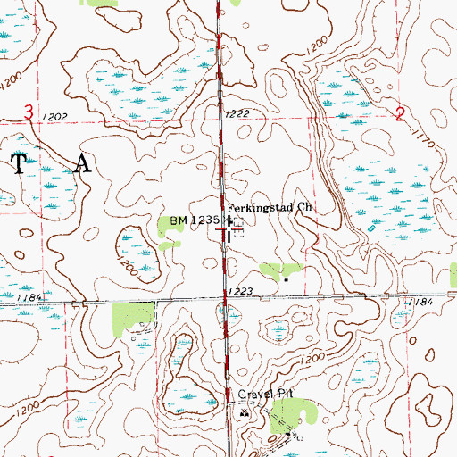 Topographic Map of Ferkingstad Cemetery, SD