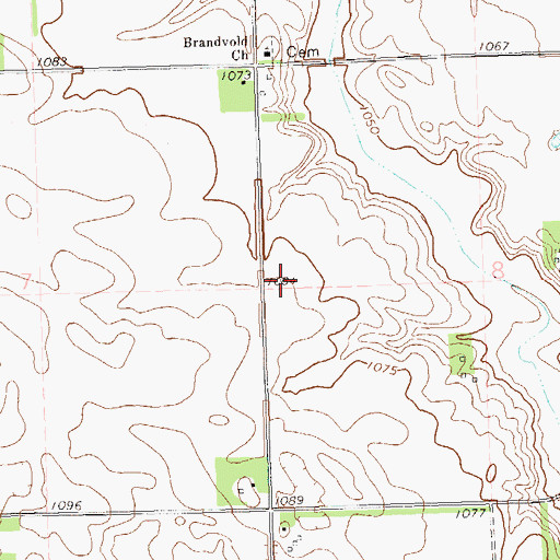 Topographic Map of Lakeview Cemetery, SD
