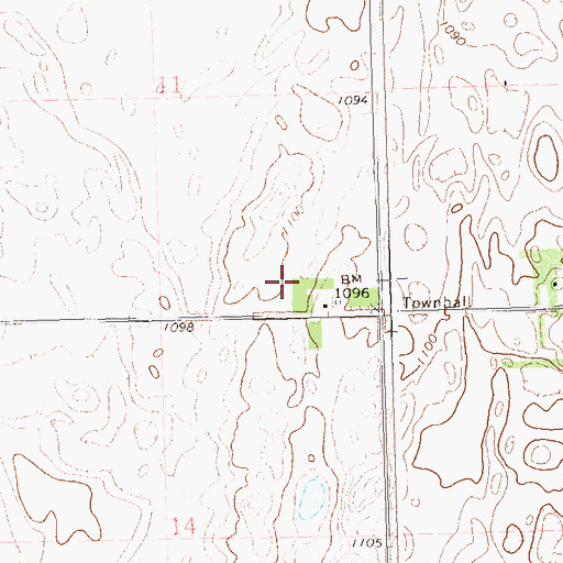 Topographic Map of Winans, SD