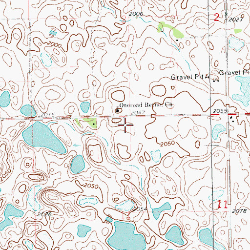 Topographic Map of One Road School (historical), SD