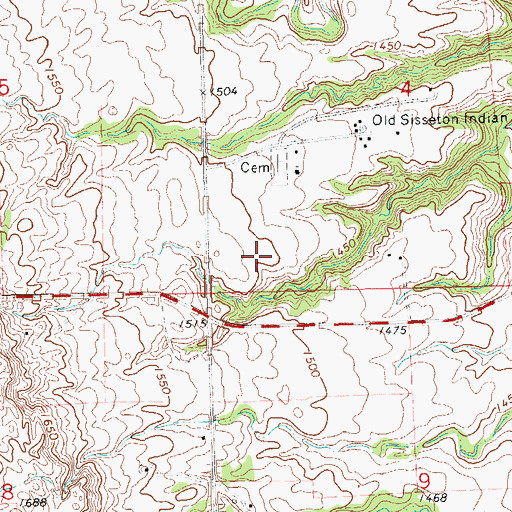 Topographic Map of School Number 1 (historical), SD