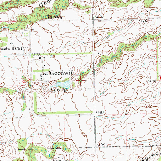 Topographic Map of Indian Mission School (historical), SD