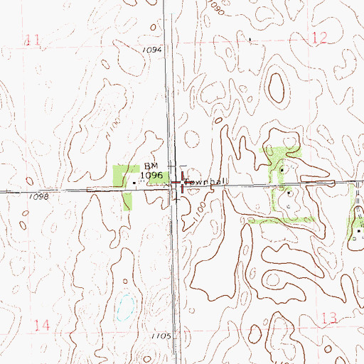 Topographic Map of Modern Woodmen of America Hall (historical), SD