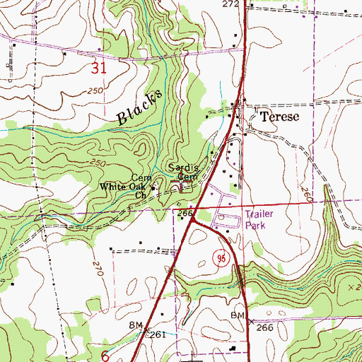Topographic Map of Sardis Cemetery, AL