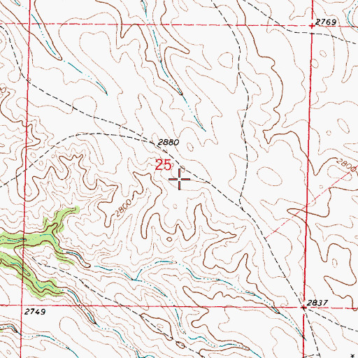 Topographic Map of Rosebud Agency Reserve (historical), SD