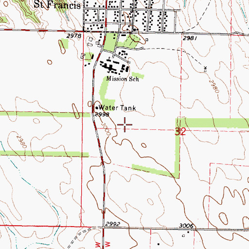Topographic Map of Saint Francis Mission (historical), SD