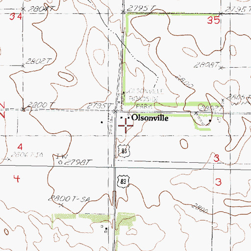 Topographic Map of Midway School, SD