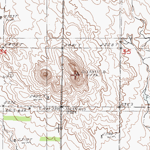 Topographic Map of Dorian Buttes, SD