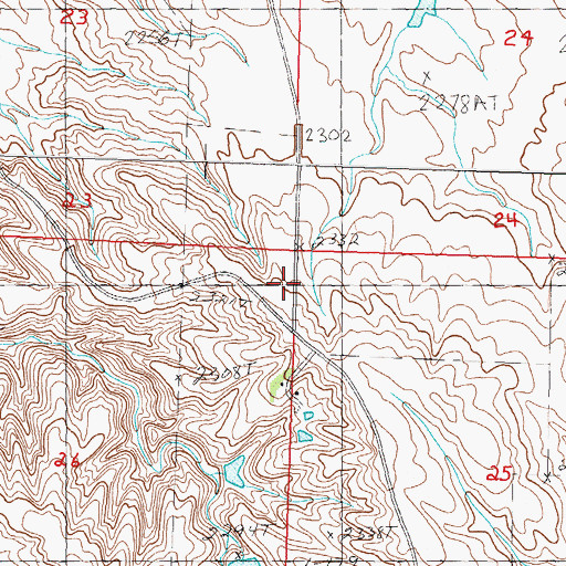 Topographic Map of Plum Creek (historical), SD