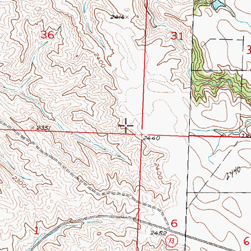 Topographic Map of Hartley (historical), SD