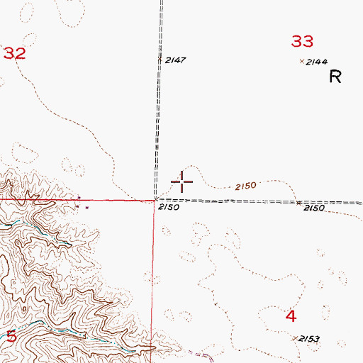 Topographic Map of Elwood (historical), SD