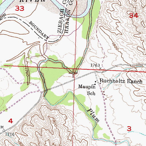 Topographic Map of Leslie (historical), SD