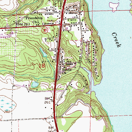 Topographic Map of Sardis Church, AL
