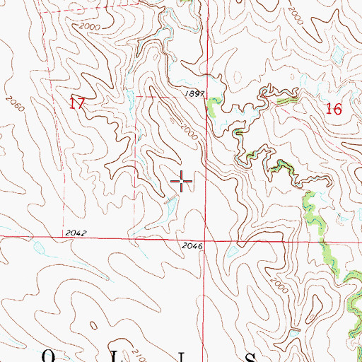 Topographic Map of Kolls (historical), SD