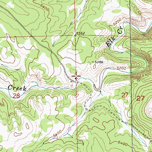 Topographic Map of Bucks (historical), SD