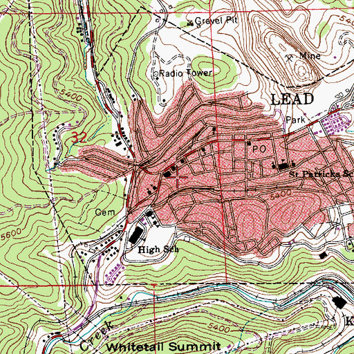 Topographic Map of Harrison Mine, SD