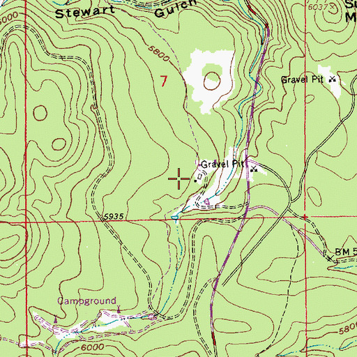 Topographic Map of Union Mine (historical), SD