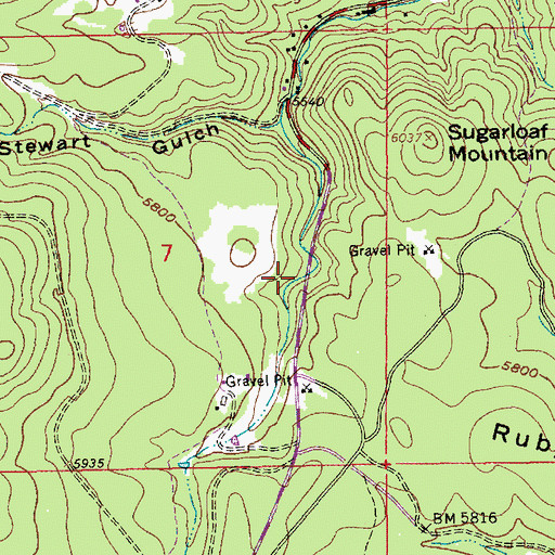Topographic Map of Ruby Belle Mine (historical), SD