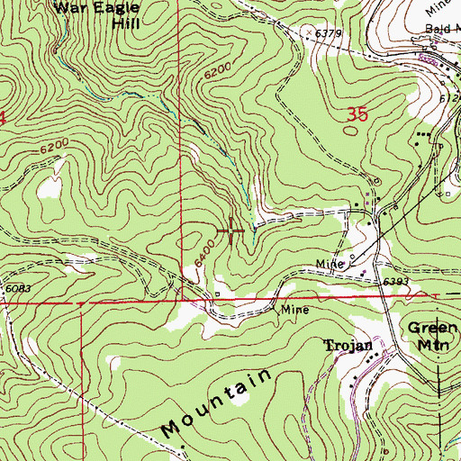 Topographic Map of Portland Mine, SD