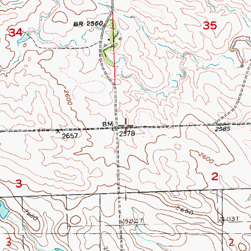 Topographic Map of Creighton (historical), SD