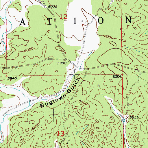 Topographic Map of Bugtown (historical), SD