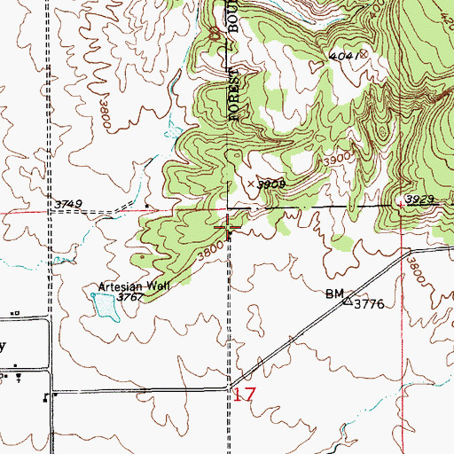 Topographic Map of S and G Ranch (historical), SD