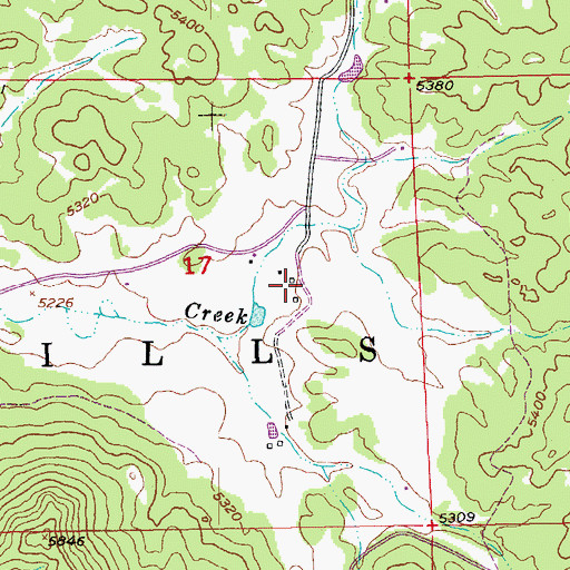 Topographic Map of Woods Ranch (historical), SD