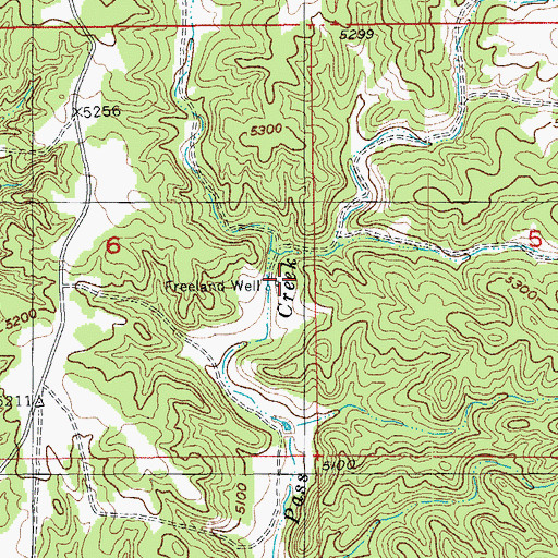 Topographic Map of Gurneys Ranch (historical), SD