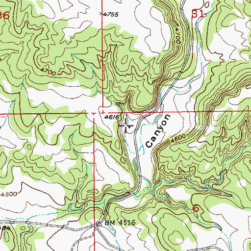 Topographic Map of Kellys Ranch (historical), SD