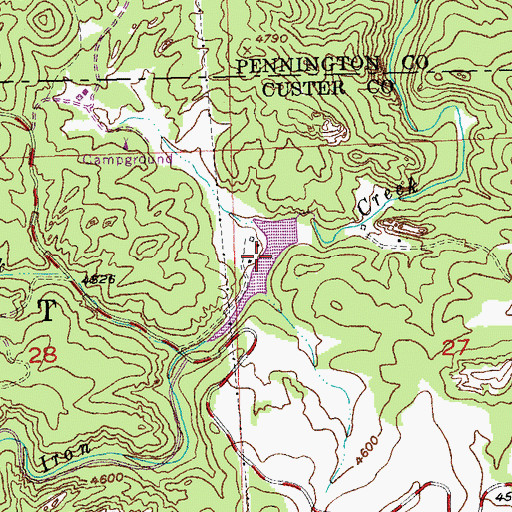 Topographic Map of Bismuth (historical), SD