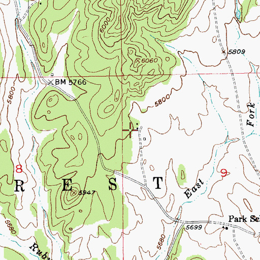 Topographic Map of Forahs Ranch (historical), SD