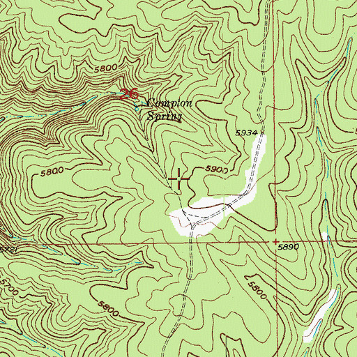 Topographic Map of Compton Ranch (historical), SD